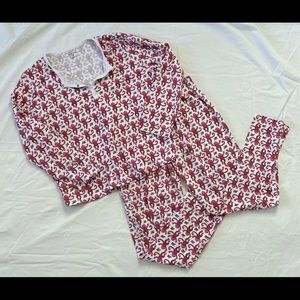 Roller rabbit pink monkey pajamas size M
